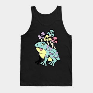 Frog and mushrooms skull Tank Top